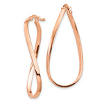 2mm Gold Oval Twisted Hoop Earrings - 14k Rose Gold / 22 x 34 mm