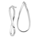 2mm Gold Oval Twisted Hoop Earrings - 14k White Gold / 22 x 34 mm