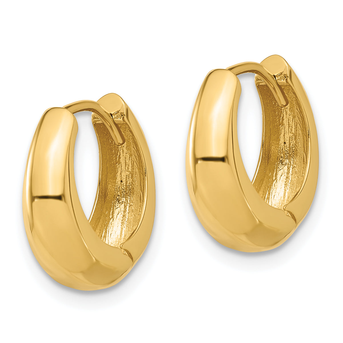 Gold Graduating Hinged Hoop Earrings - 14k Yellow Gold / 5.5 mm