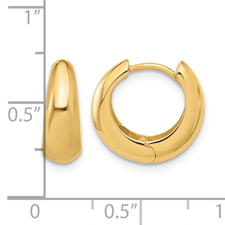 Gold Graduating Hinged Hoop Earrings - 14k Yellow Gold / 5.5 mm
