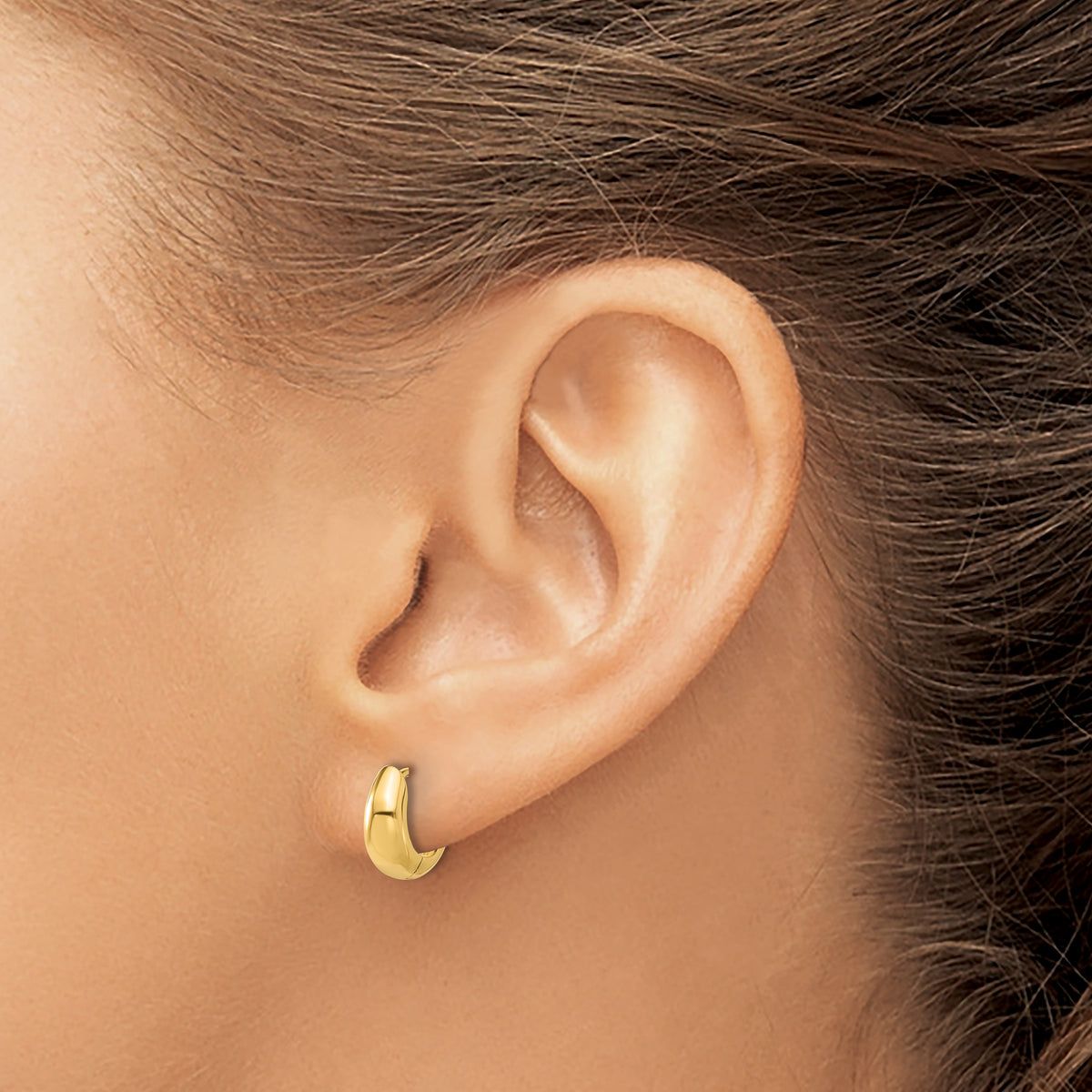 Gold Graduating Hinged Hoop Earrings - 14k Yellow Gold / 4.5 mm
