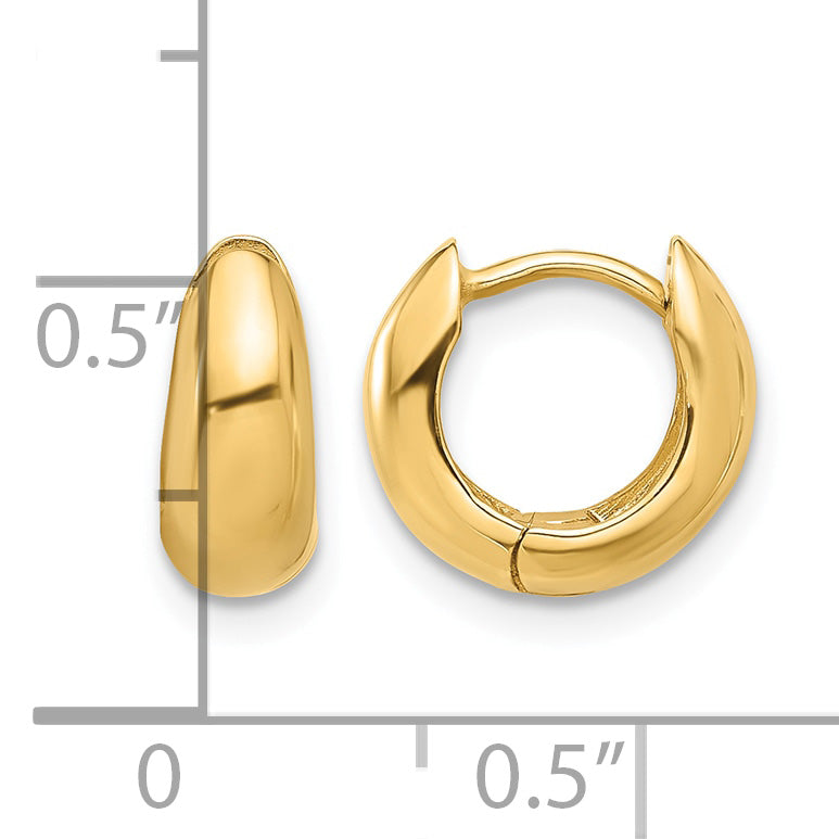 Gold Graduating Hinged Hoop Earrings - 14k Yellow Gold / 4.5 mm