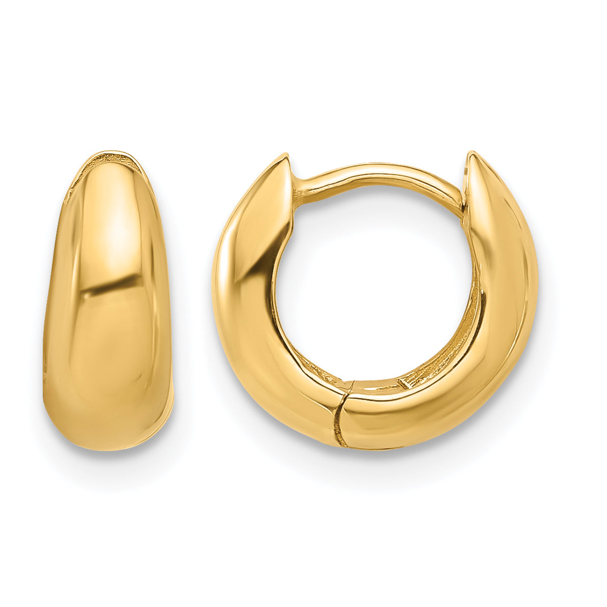 Gold Graduating Hinged Hoop Earrings - 14k Yellow Gold / 4.5 mm