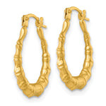 Gold Bamboo Hoop Earrings - 14k Yellow Gold / 3 mm / 17 mm