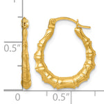 Gold Bamboo Hoop Earrings - 14k Yellow Gold / 3 mm / 17 mm