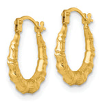 Gold Bamboo Hoop Earrings - 14k Yellow Gold / 2.5 mm / 12.5 mm