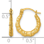 Gold Bamboo Hoop Earrings - 14k Yellow Gold / 2.5 mm / 12.5 mm
