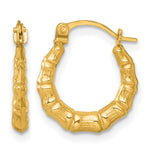 Gold Bamboo Hoop Earrings - 14k Yellow Gold / 2.5 mm / 12.5 mm