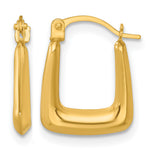 14k Polished 2.25mm Square Hollow Hoop Earrings