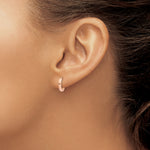 Gold Small Circle Hinged Hoop Earrings - 14k Rose Gold / 2 mm