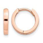 Gold Small Circle Hinged Hoop Earrings - 14k Rose Gold / 2 mm