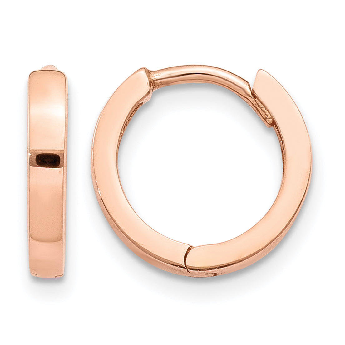 Gold Small Circle Hinged Hoop Earrings - 14k Rose Gold / 2 mm#14k Rose Gold_2 mm