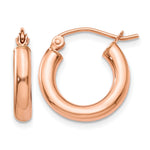 Gold Lightweight Classic Hoop Earrings - 14k Rose Gold / 3 mm / 16 mm