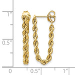 Gold Rope Dangle Post Earrings - 14k Yellow Gold