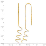 Gold Diamond-cut Twisted Theader Earrings - 14k Yellow Gold