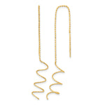 Gold Diamond-cut Twisted Theader Earrings - 14k Yellow Gold