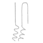 Gold Diamond-cut Twisted Theader Earrings - 14k White Gold