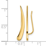 Gold Curved Ear Climbers - 14k Yellow Gold