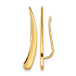 Gold Curved Ear Climbers - 14k Yellow Gold