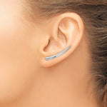 Gold Curved Ear Climbers - 14k White Gold