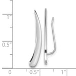Gold Curved Ear Climbers - 14k White Gold