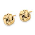 Gold Textured Love Knot Post Earrings - 14k Yellow Gold