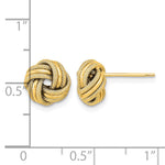 Gold Textured Love Knot Post Earrings - 14k Yellow Gold