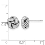 Gold Textured Love Knot Post Earrings - 14k White Gold
