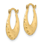 Gold Floral Hoop Earrings - 14k Yellow Gold
