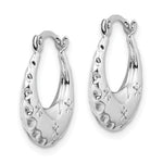 Gold Floral Hoop Earrings - 14k White Gold