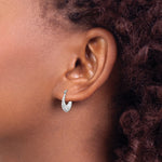 Gold Floral Hoop Earrings - 14k White Gold