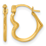 Gold Heart Shaped Hoop Earrings - 14k Yellow Gold / 15 mm