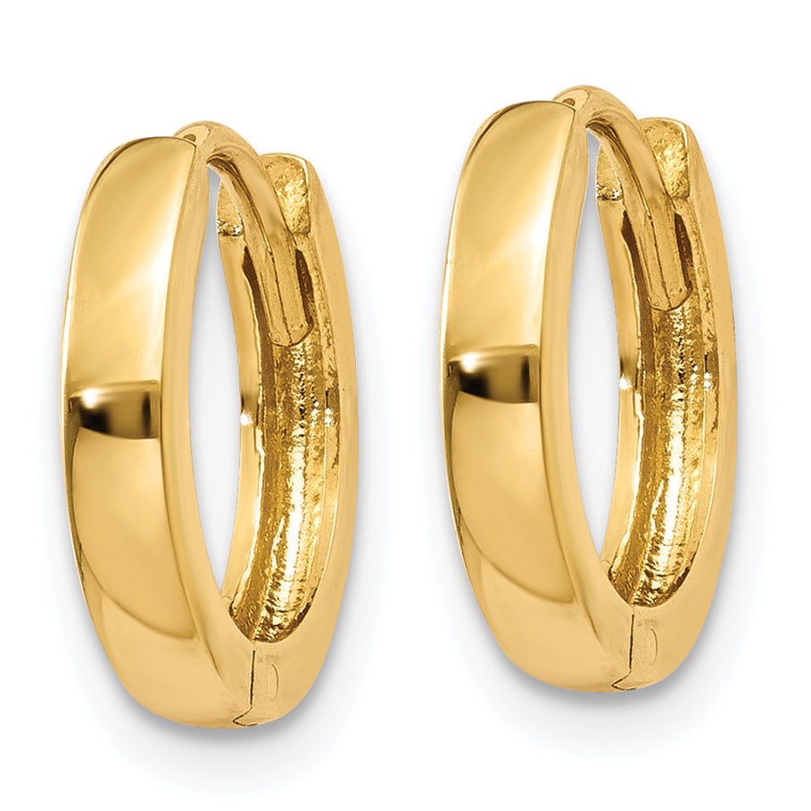 Gold Small Circle Hinged Hoop Earrings - 14k Yellow Gold / 2.25 mm