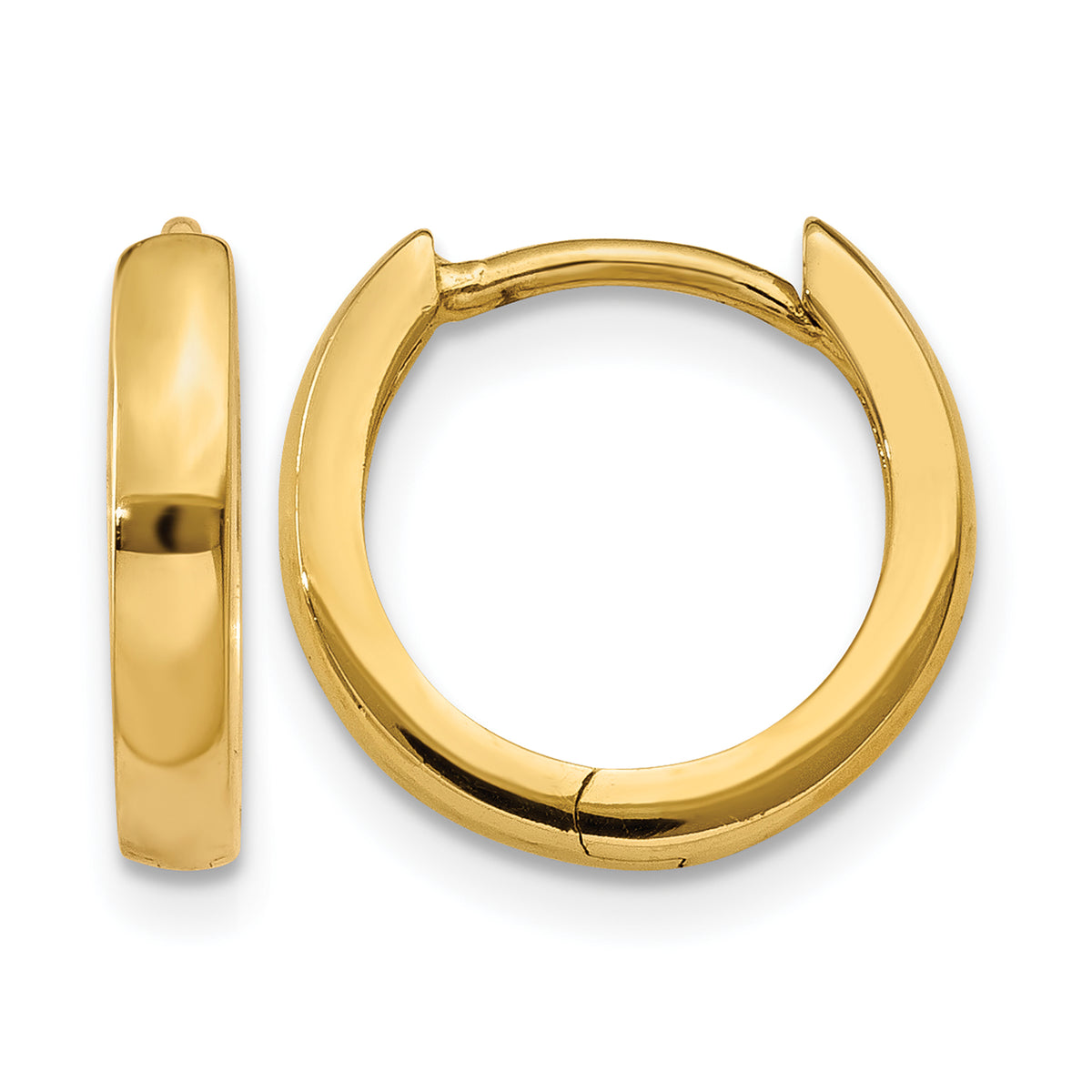 Gold Small Circle Hinged Hoop Earrings - 14k Yellow Gold / 2.25 mm
