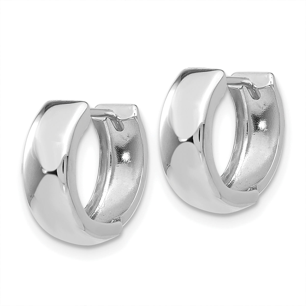 Hinged Hoop Earrings - 14k White Gold