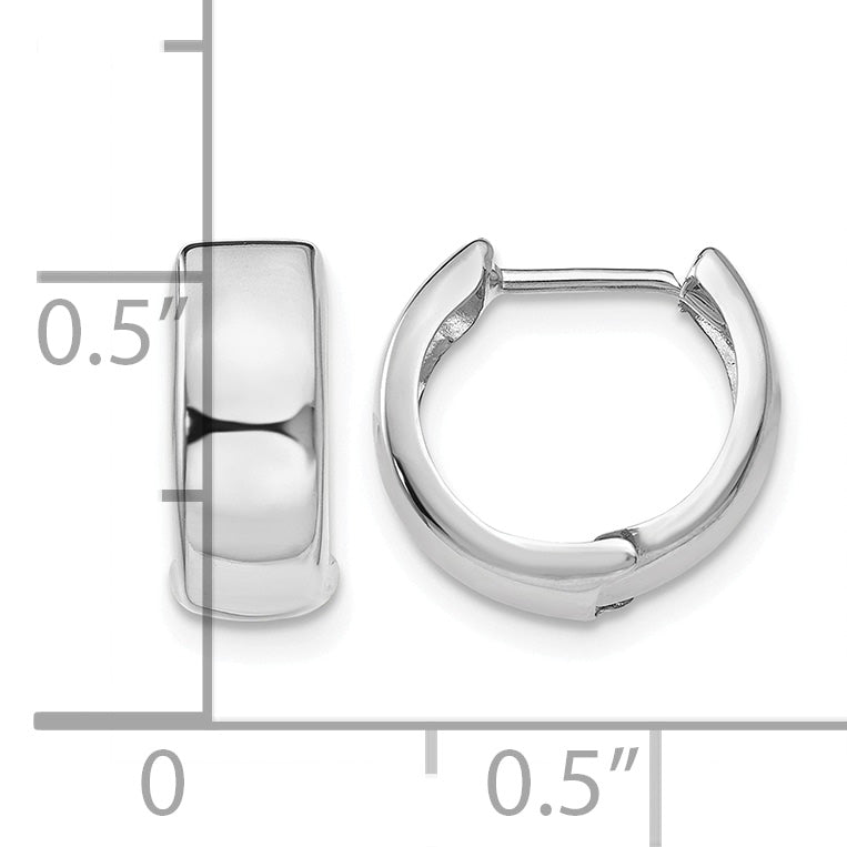 Hinged Hoop Earrings - 14k White Gold
