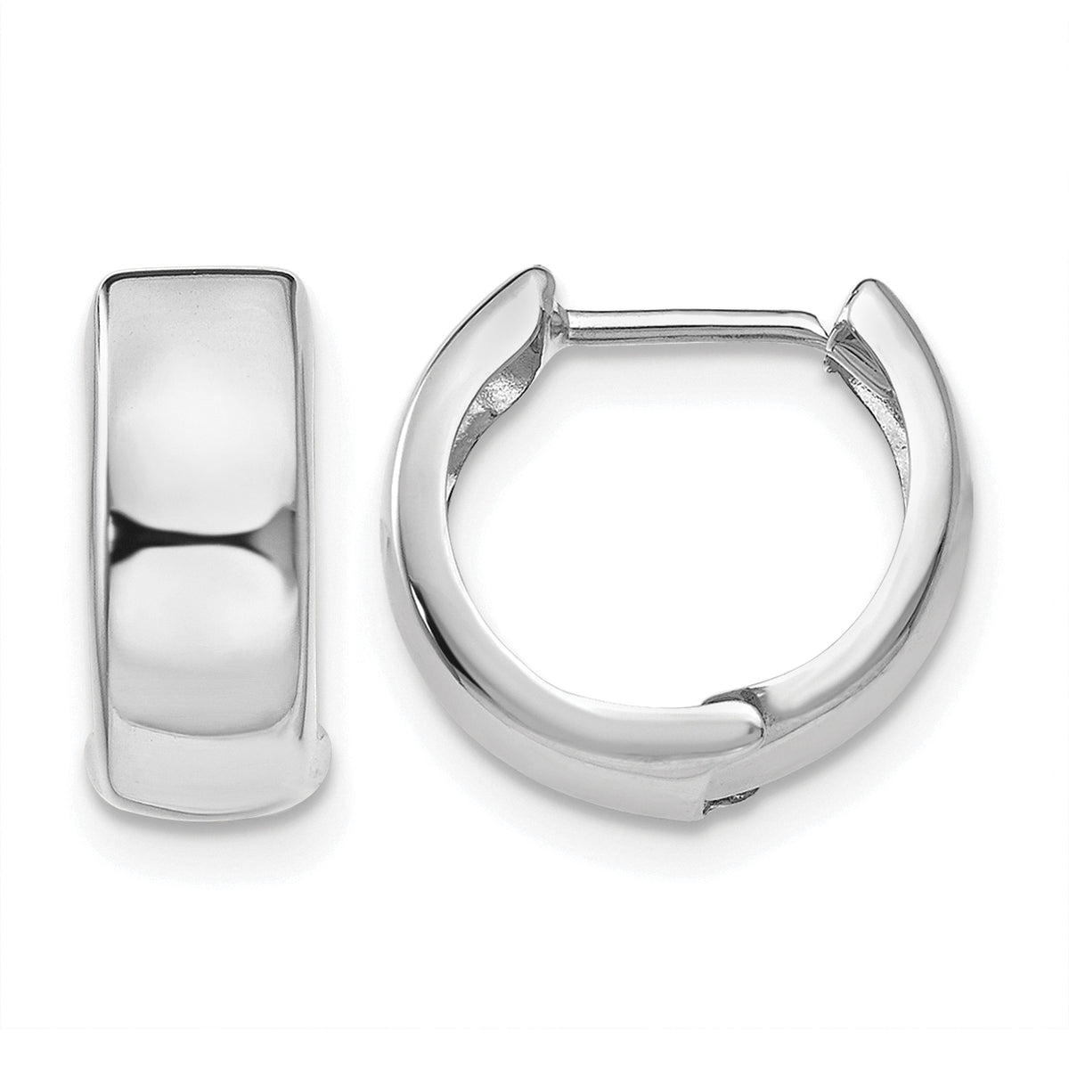 Hinged Hoop Earrings - 14k White Gold