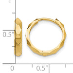 Gold Diamond-cut Circle Hinged Hoop Earrings - 14k Yellow Gold / 2 mm, Diamond-Cut