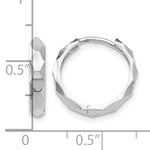 Gold Diamond-cut Circle Hinged Hoop Earrings - 14k White Gold / 2 mm, Diamond-Cut
