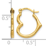 Gold Heart Shaped Hoop Earrings - 14k Yellow Gold / 13 x 16 mm