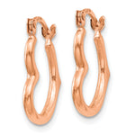 Gold Heart Shaped Hoop Earrings - 14k Rose Gold / 13 x 16 mm