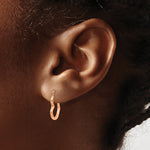 Gold Heart Shaped Hoop Earrings - 14k Rose Gold / 13 x 16 mm