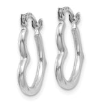 Gold Heart Shaped Hoop Earrings - 14k White Gold / 13 x 16 mm