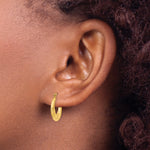 14k Gold Hollow X Hoop Earrings, view 3 - 14k Yellow Gold