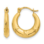 14k Gold Hollow X Hoop Earrings - 14k Yellow Gold