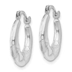 14k Gold Hollow X Hoop Earrings, view 2 - 14k White Gold