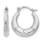 14k Gold Hollow X Hoop Earrings - 14k White Gold