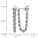 Gold Rope Dangle Post Earrings - 14k White Gold