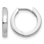 Gold Circle Hinged Hoop Earrings - 14k White Gold / 1.75 mm / 13.5 mm