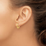 Gold Circle Hinged Hoop Earrings - 14k Yellow Gold / 1.75 mm / 13.5 mm